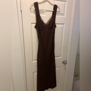 reformation provence dress brown Two Ways To Style The Reformation Provence Silk Dress